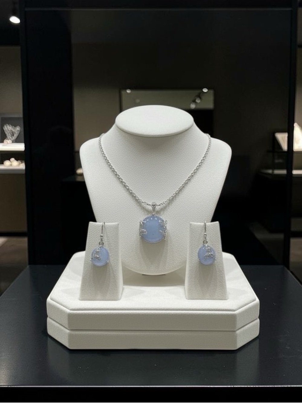 NIB VINTAGE AVON MOON SHIMMER GIFT SET (necklace and drop earrings)
